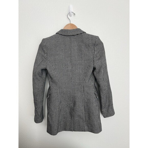 & Other Stories Hourglass Houndstooth Check Wool Blazer Jacket 2 Preppy Academia - Picture 6 of 9